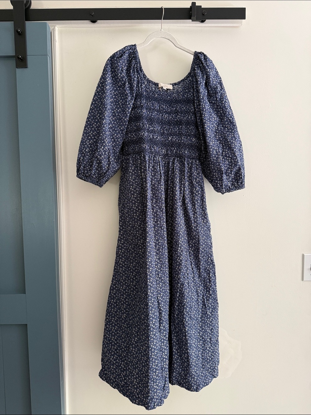 LOFT Navy Blue Floral Maxi Dress
